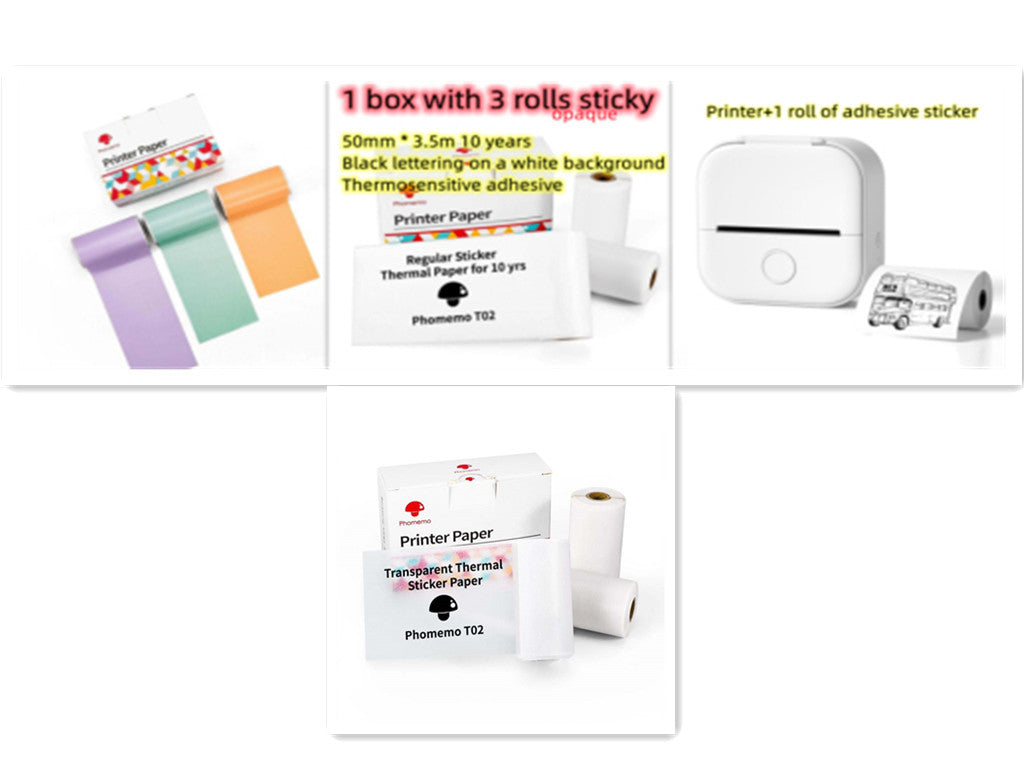 Portable Mini Thermal Label Printer Home Photo Printer Student Wrong Question Printer Bluetooth-compatible Mini Label Printer Price Tag on Sale