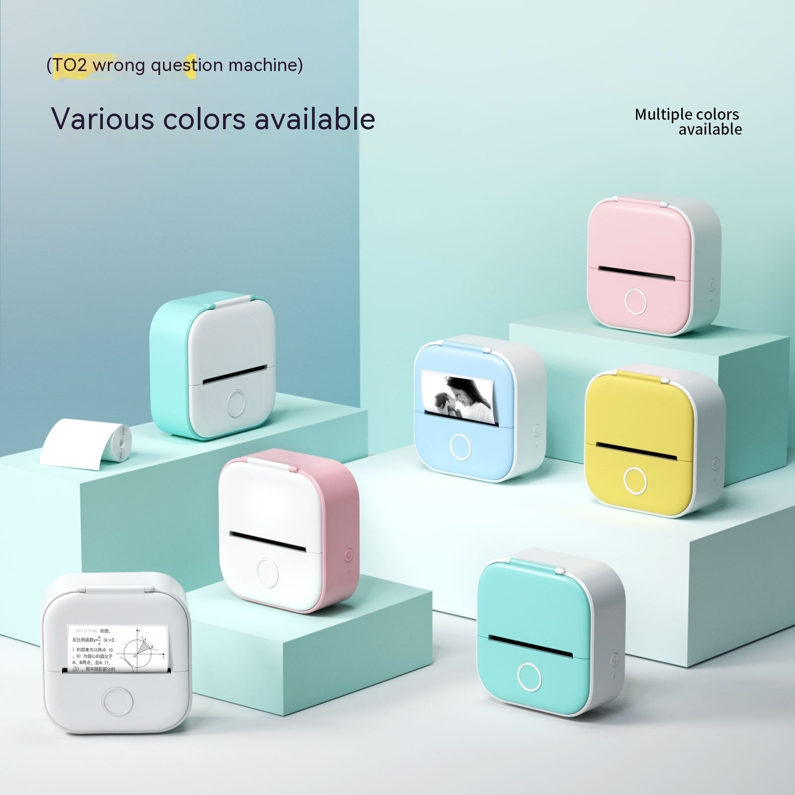 Portable Mini Thermal Label Printer Home Photo Printer Student Wrong Question Printer Bluetooth-compatible Mini Label Printer Price Tag on Sale