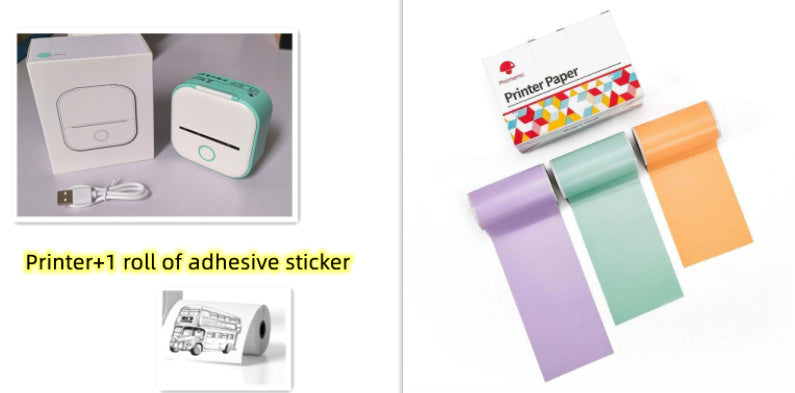 Portable Mini Thermal Label Printer Home Photo Printer Student Wrong Question Printer Bluetooth-compatible Mini Label Printer Price Tag on Sale