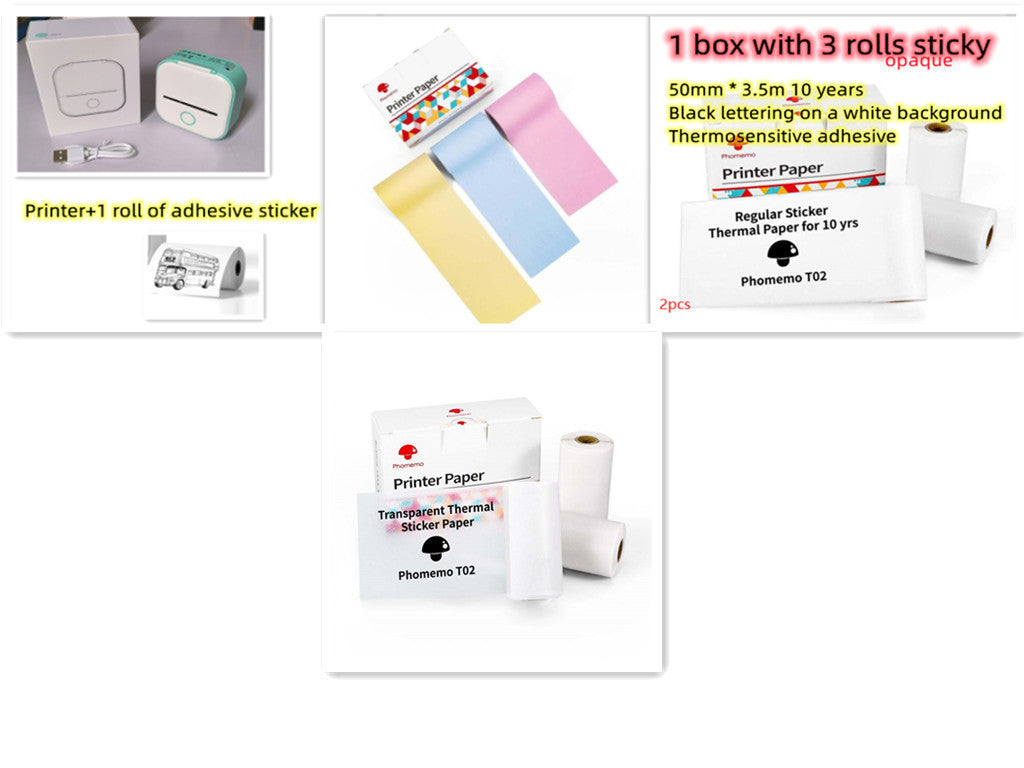Portable Mini Thermal Label Printer Home Photo Printer Student Wrong Question Printer Bluetooth-compatible Mini Label Printer Price Tag on Sale