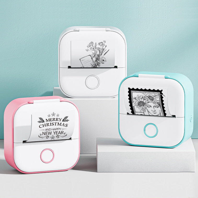 Portable Mini Thermal Label Printer Home Photo Printer Student Wrong Question Printer Bluetooth-compatible Mini Label Printer Price Tag on Sale