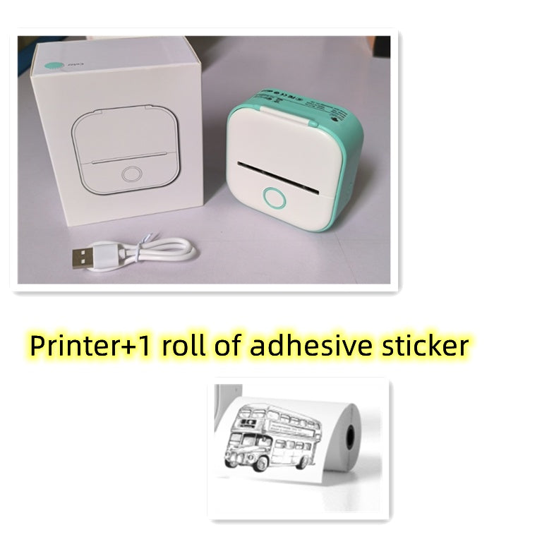 Portable Mini Thermal Label Printer Home Photo Printer Student Wrong Question Printer Bluetooth-compatible Mini Label Printer Price Tag on Sale